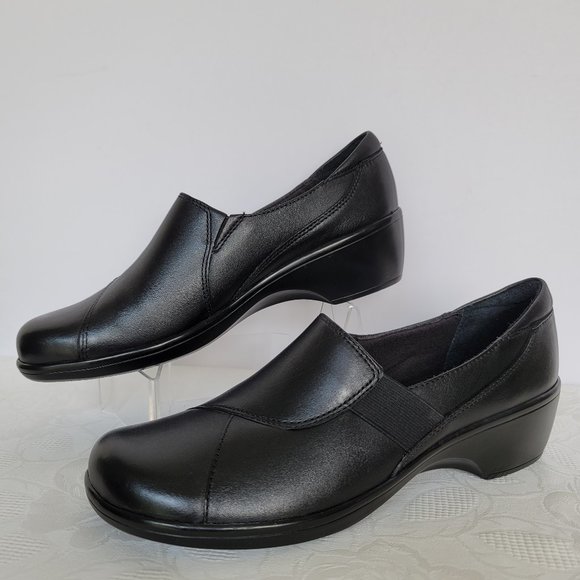 CLARKS Bendables May Moonl Leather Slip-On Shoes- Black color- Women's Size 9M - Picture 9 of 15